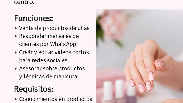 Especialista en marketing digital y ventas – Productos de manicura