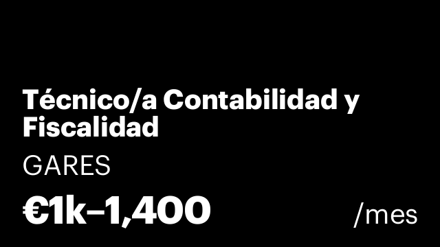 Técnico/a Contabilidad y Fiscalidad