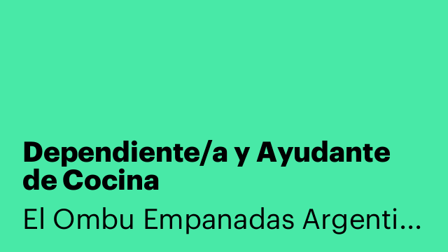 Dependiente/a y Ayudante de Cocina
