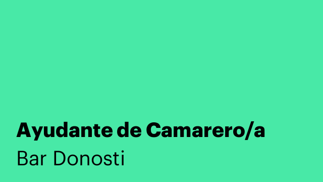 Ayudante de Camarero/a