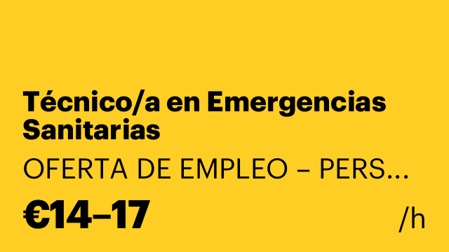 Técnico/a en Emergencias Sanitarias