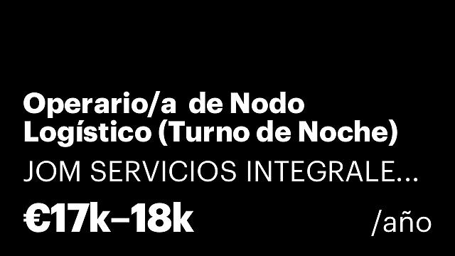 Operario/a  de Nodo Logístico (Turno de Noche)