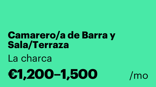 Camarero/a de Barra y Sala/Terraza