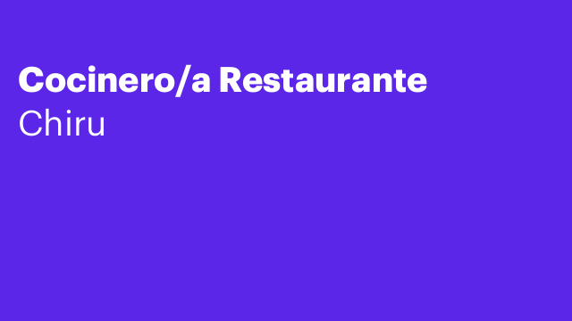 Cocinero/a Restaurante