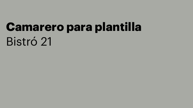 Camarero para plantilla