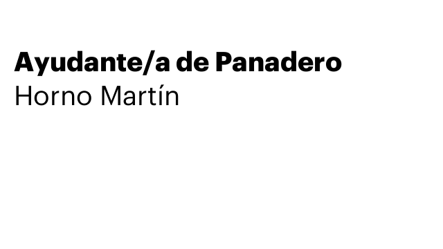 Ayudante/a de Panadero