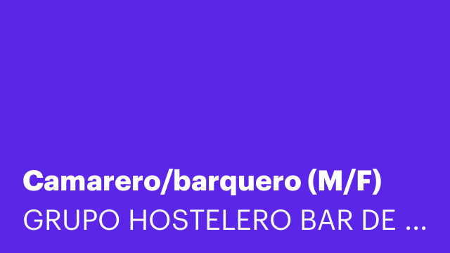 Camarero/barquero (M/F)