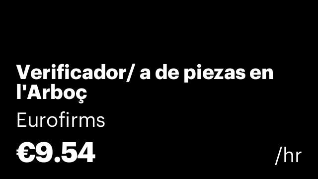 Verificador/ a de piezas en l'Arboç