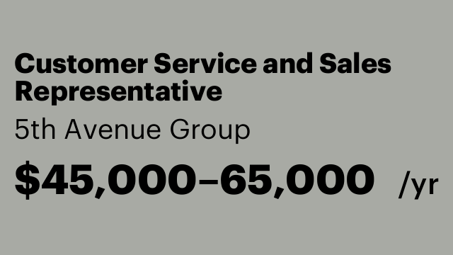 Customer Service and Sales Representative