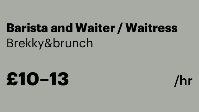 Barista and Waiter / Waitress