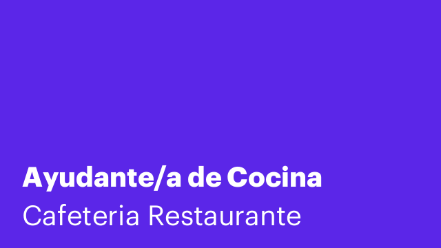 Ayudante/a de Cocina