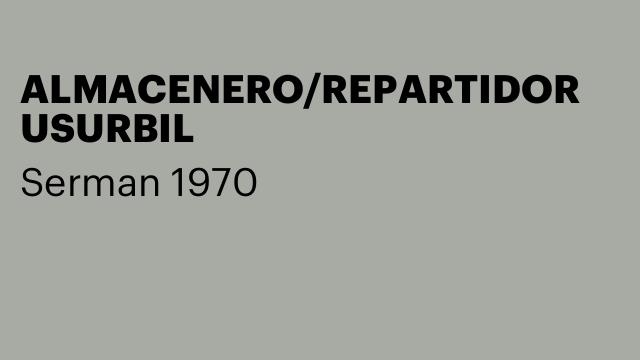 ALMACENERO/REPARTIDOR USURBIL