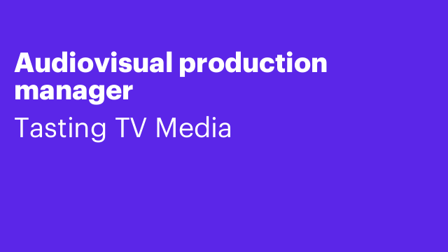Audiovisual production manager