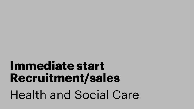 Immediate start Recruitment/sales consultant WORKING FROM HOME