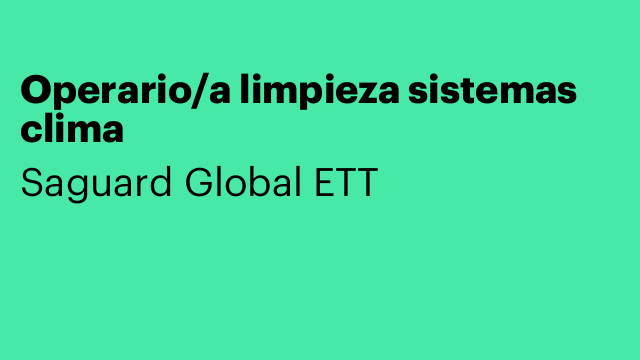 Operario/a limpieza sistemas clima