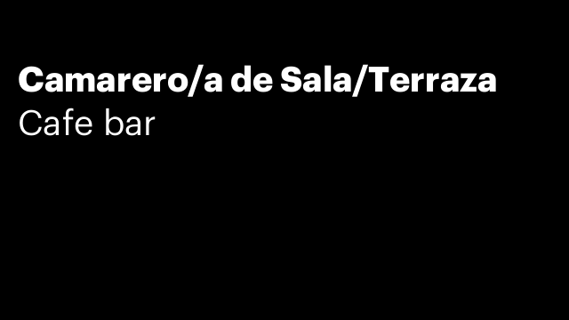 Camarero/a de Sala/Terraza