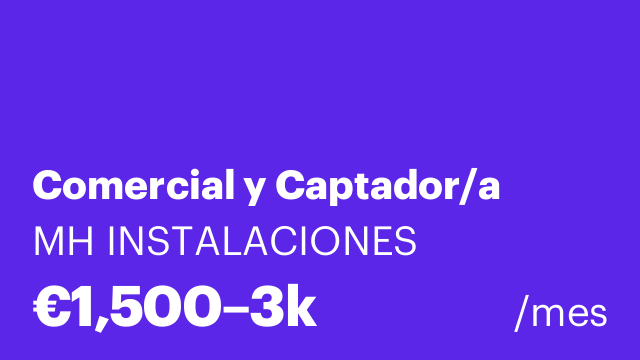 Comercial y Captador/a
