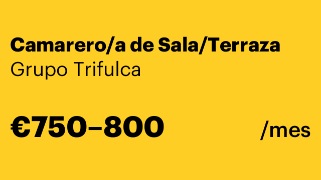 Camarero/a de Sala/Terraza