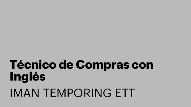 Técnico de Compras con Inglés