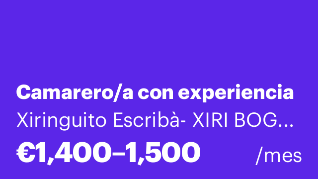 Camarero/a con experiencia