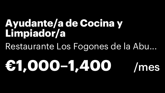 Ayudante/a de Cocina y Limpiador/a