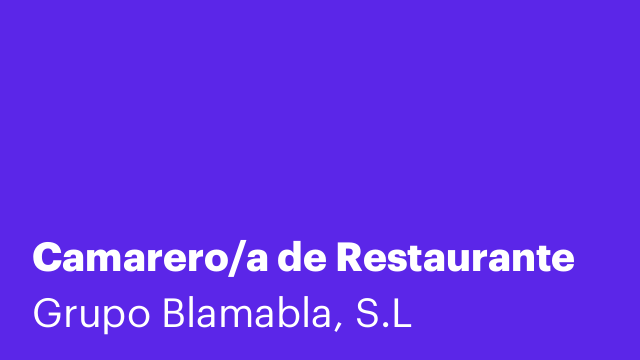 Camarero/a de Restaurante