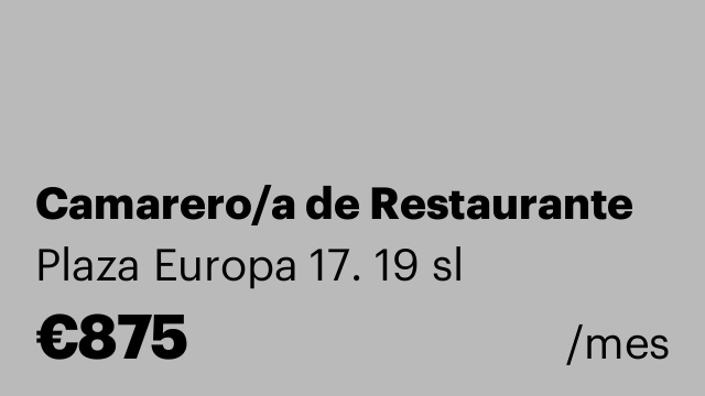 Camarero/a de Restaurante
