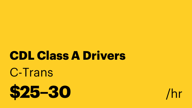 CDL Class A Drivers
