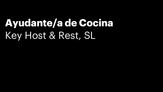 Ayudante/a de Cocina