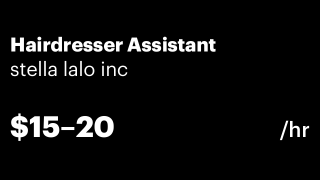 Hairdresser Assistant