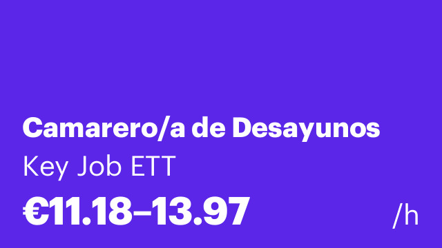 Camarero/a de Desayunos