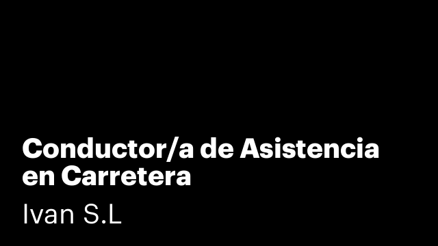 Conductor/a de Asistencia en Carretera