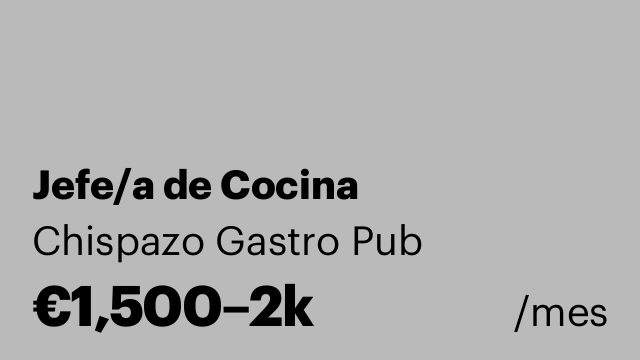 Jefe/a de Cocina