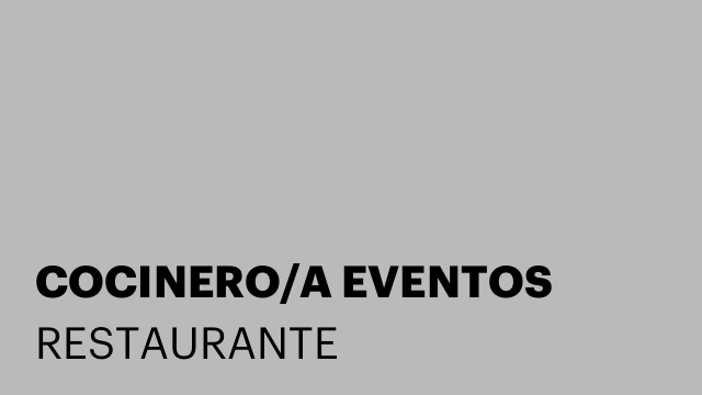 COCINERO/A EVENTOS