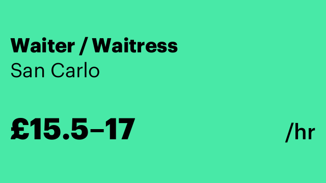 Waiter / Waitress