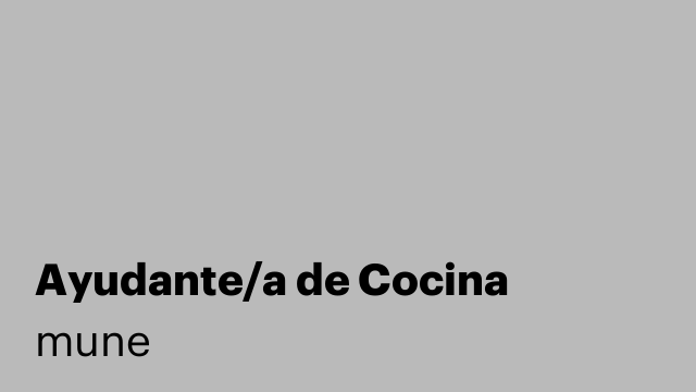 Ayudante/a de Cocina