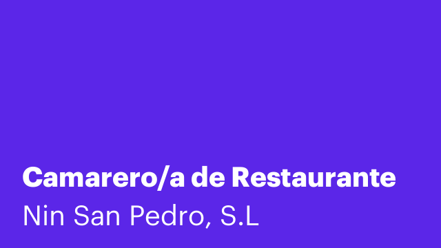 Camarero/a de Restaurante
