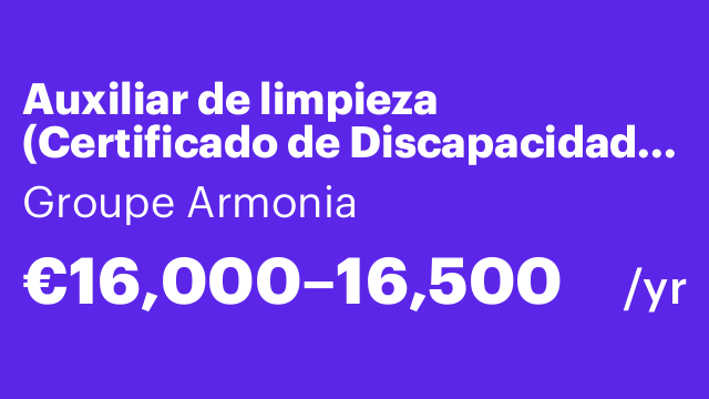 Auxiliar de limpieza (Certificado de Discapacidad) - Sustitución