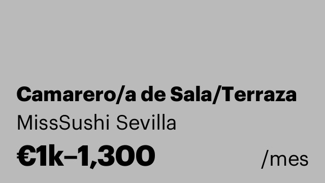 Camarero/a de Sala/Terraza