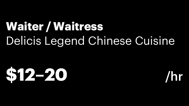 Waiter / Waitress