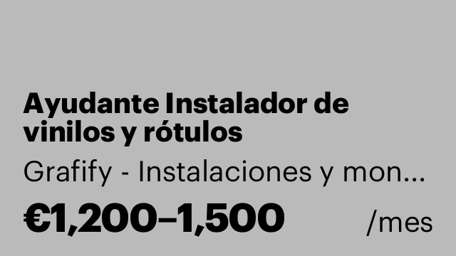 Ayudante Instalador de vinilos y rótulos