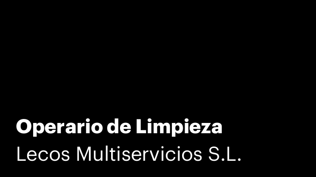 Operario de Limpieza