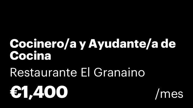 Cocinero/a y Ayudante/a de Cocina