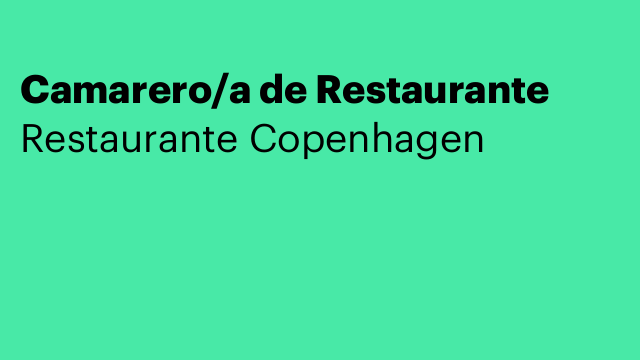 Camarero/a de Restaurante
