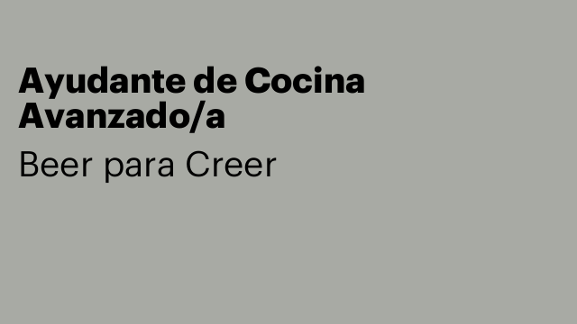 Ayudante de Cocina Avanzado/a