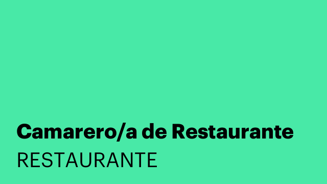 Camarero/a de Restaurante