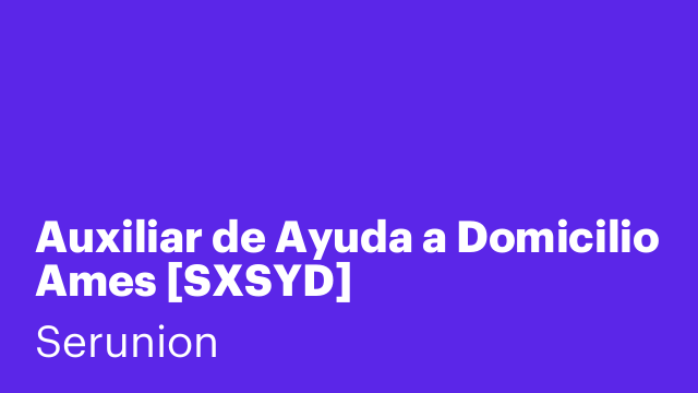 Auxiliar de Ayuda a Domicilio Ames [SXSYD]