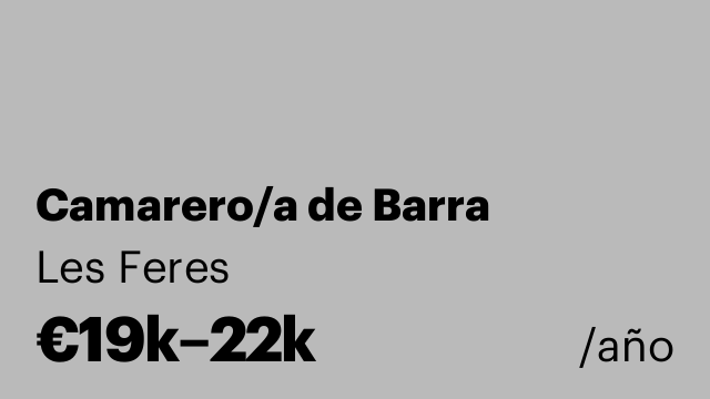 Camarero/a de Barra