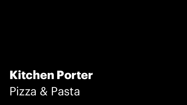 Kitchen Porter