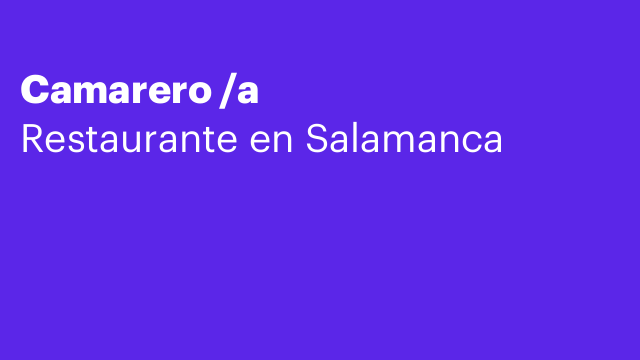 Camarero /a